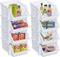 Skywin TidyFriend Small Stackable Storage Bins for Toy Organizer and Storage 8 Pack, Toy Storage Organizer for Kids Room and Home Organization (White)