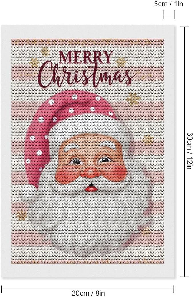 AIVKIEJK Diamond Painting Kits for Adults - Merry Christmas Santa Painting DIY 5D Full Drill Diamond Dots Paintings with Diamonds Gem Art and Crafts Home Decor 8"x12"