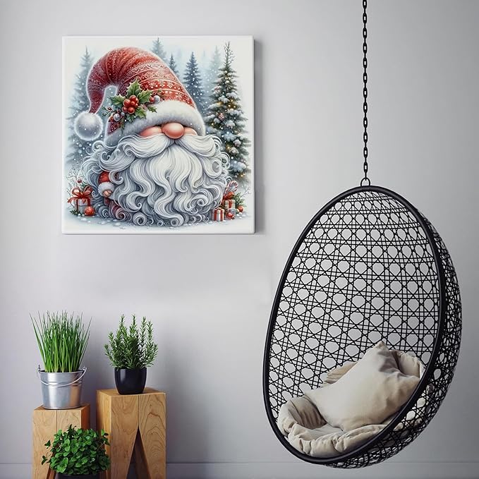 CZYWJMEI Christmas 5D Diamond Painting Kits for Adults Beginners,DIY Winter Gnome Diamond Art Kits,Full Round Drill Diamond Dot Gem Art Kits,Home Wall Decor 13.7x13.7nch