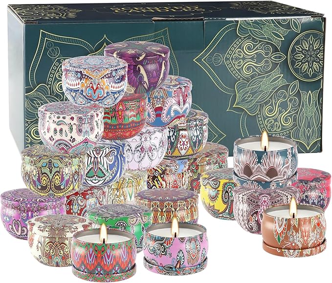 24 Pack Scented Candles Gift Set for Women, 2.5 oz Aromatherapy Candle Gift Sets for Mom,Soy Candle Set for Mother, Women, Friends and Coworkers