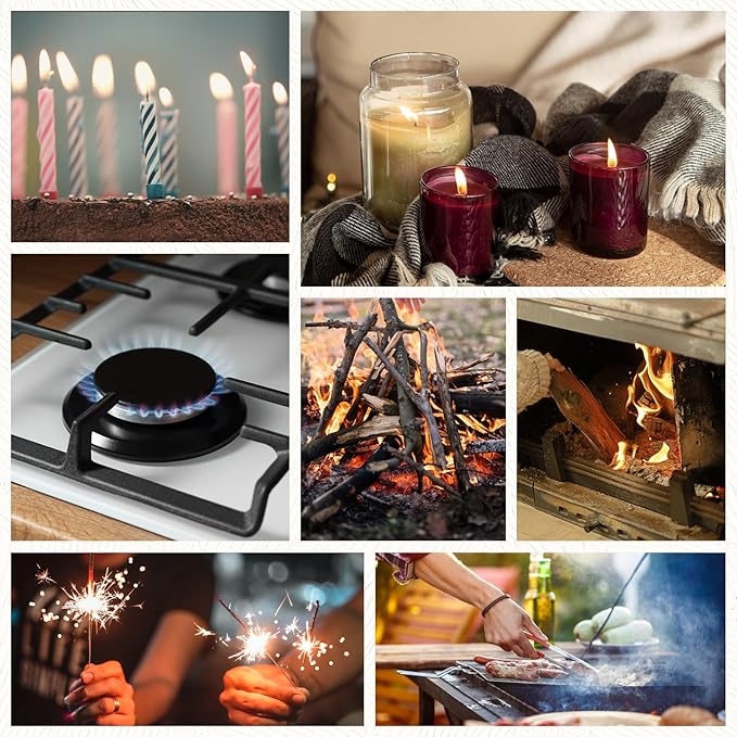 MK Lighter 3-Pack Multi-Purpose Butane Lighters – 2 Large Long Lighters Soft Flame Utility + 1 Mini Torch, Assorted Colors for Candles, Camping & Outdoor Use (Random Color Combo 3PC)