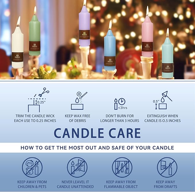 5 inch Short Taper Candle 4 Pack Handmade Dusty Blue Candles Unscented Pastel Candlesticks for Holiday Wedding Dinner Party Seasonal Celebration Birthday Home Decoration