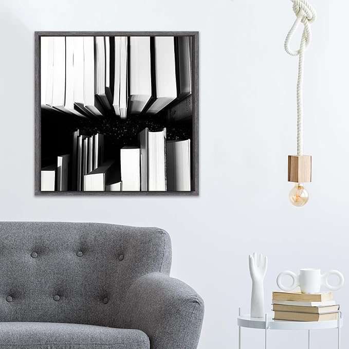Pixy Canvas Floater Frame 31x31 for 3/4 (0.75) inch Deep Canvas Paintings/Canvas Prints/Wood Canvas Panels/Wall Art/Wall Decor/Home Decor/Artwork (Rustic Gray, 31 x 31 inch, Square)