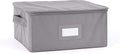Covermates Keepsakes Zip-Top Storage Box Set, 3 Pack Heavy Duty Polyester Organizer Bins, Stackable Design, ID Window, Reinforced Handles, Closet Home Storage, Graphite