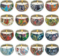 Set 16 Pack Scented Candles Gifts Soy Wax Travel Tin Jar Candles for Home 2.5 OZ Scented Candles for Mom for Christmas, Birthday, Thanksgiving, Mother's Day…