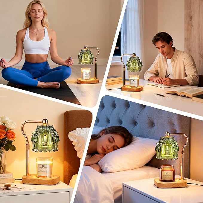 Candle Warmer Lamp with Timer Dimmer - Birthday Gift for Women Mom, Electric Wax Melter Warmer Adjustable Height for Jar Candles Housing Warming Home Decor