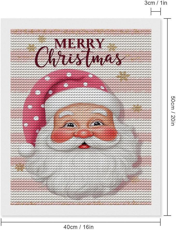 AIVKIEJK Diamond Painting Kits for Adults - Merry Christmas Santa Painting DIY 5D Full Drill Diamond Dots Paintings with Diamonds Gem Art and Crafts Home Decor 16"x20"
