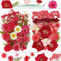 Dried Flowers, Resiners 58Pcs Pressed Flowers for Craft Red Real Natural Dried Flowers Dry Leaves Kit for DIY Making Crafts Resin Soap Candle Scrapbook Supplies Card Making Jewelry