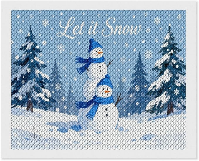 AIVKIEJK Diamond Painting Kits for Adults - Merry Christmas Snowman Winter Painting DIY 5D Full Drill Diamond Dots Paintings with Diamonds Gem Art and Crafts Home Decor 16"x20"