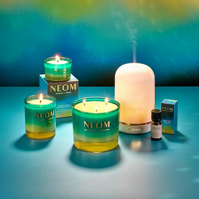 NEOM Perfect Peace Travel Size Candle | Myrrh, Fir & Lime Peel I Pure Essential Oils I 100% Naturally derived Wax I Hand Finished I Relieve Tension