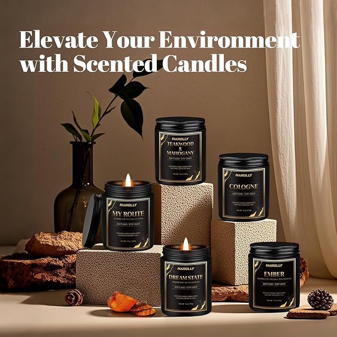 Cologne Candle,9 oz Scented Candles for Home Soy Candle Wax, Masculine Aromatherapy Candles for n Men, Birthday Christmas Gifts, Perfect for Creating a Classic Ambiance