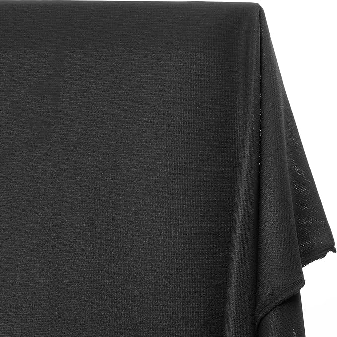 Ottertex® Polyester Ripstop Fabric (DWR) 200 Denier 6.6oz 58/60" Wide Waterproof Tent Water Repellent Dustproof Airtight Inflatable Flag Tarp Cover Excellent Fabric for Kites (Black, 5 Yard)