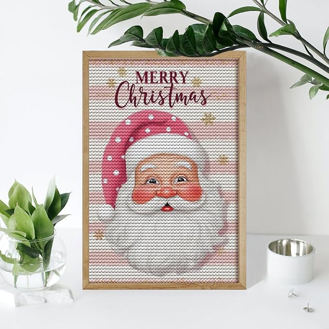 AIVKIEJK Diamond Painting Kits for Adults - Merry Christmas Santa Painting DIY 5D Full Drill Diamond Dots Paintings with Diamonds Gem Art and Crafts Home Decor 8"x12"