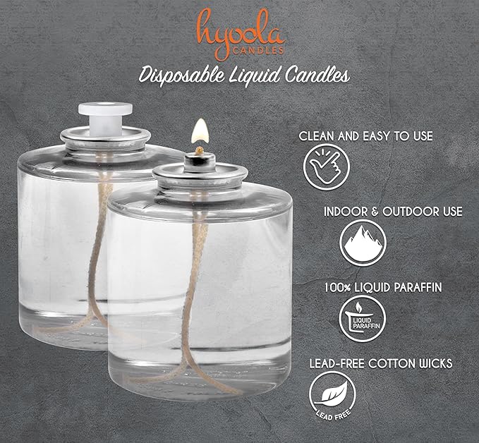 Hyoola Long Burning Liquid Candles - 80 Hour Burn Time, 3 Pack - Survival & Emergency Use