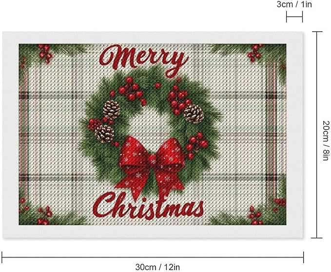 AIVKIEJK Diamond Painting Kits for Adults - Red Bow & Green Leaves Merry Christmas Painting DIY 5D Full Drill Diamond Dots Paintings with Diamonds Gem Art and Crafts Home Decor 8"x12"