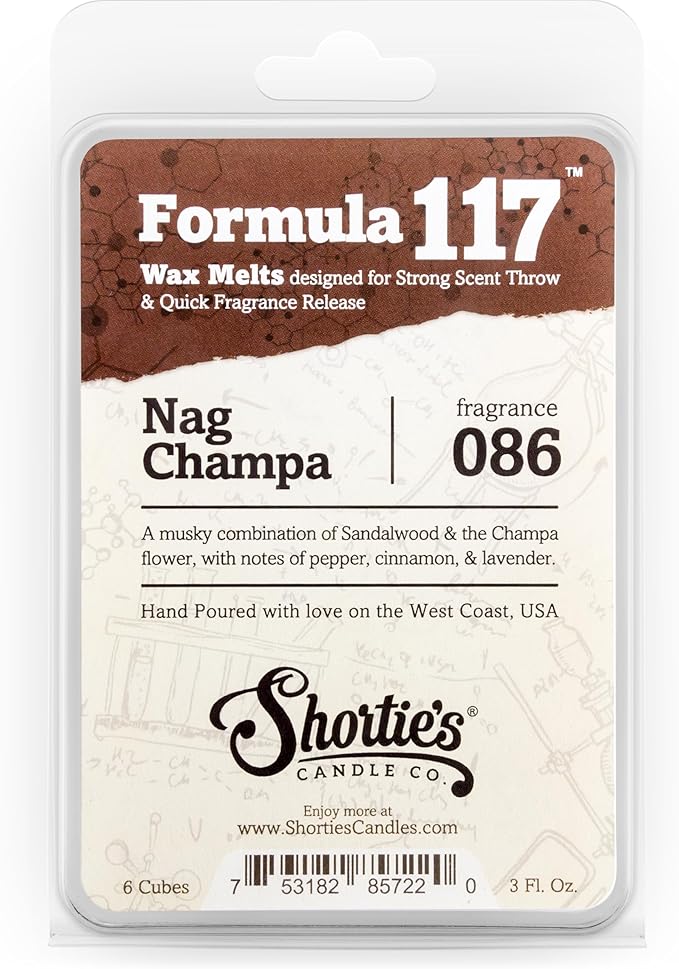 Musk Wax Melts Variety Pack - Pinion & Patchouli, Nag Champa, Oakmoss & Amber - Formula 117 - 3 Highly Scented 3 Oz. Bars - Made With Natural Oils - Incense & Earth Warmer Wax Cubes