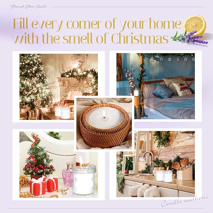 MTLEE Pearled Candle 2.2 Lb/35oz Scented Sand Candle Kit Include 50 Wicks, Bow Gift Box, Spoon Reusable Pearled Wax for Mother Mom Day Gift DIY Home Kit(Lemon Lavender)