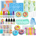 BRIPATI Soap DIY Making Kit - Soaps Crafts Supplies Set for Adults Include Soap Base, Silicone Donut Mold, Fragrance Oil, Liquid Dyes, Glitters, Birthday & Holiday Gift