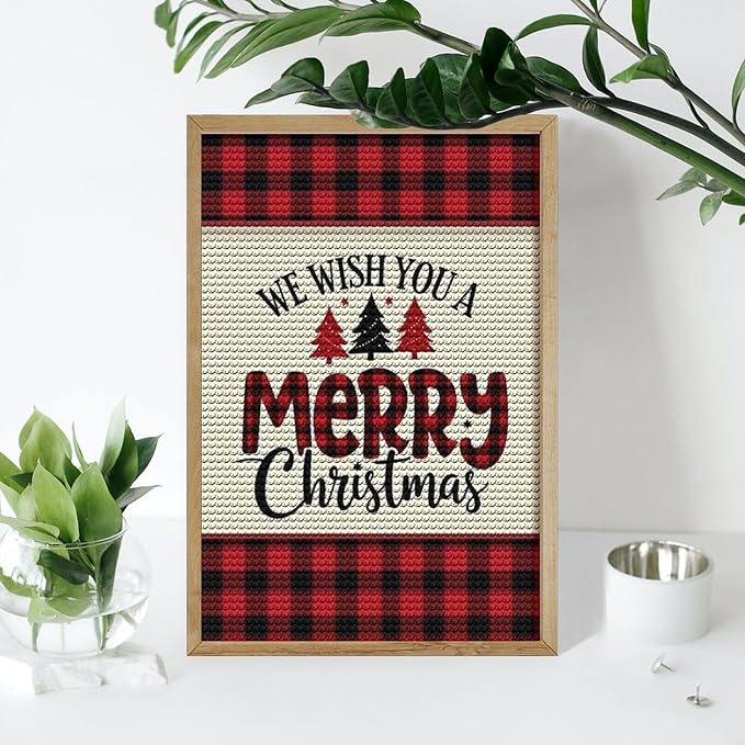 AIVKIEJK Diamond Painting Kits for Adults - Merry Christmas Welcome Painting DIY 5D Full Drill Diamond Dots Paintings with Diamonds Gem Art and Crafts Home Decor 8"x12"