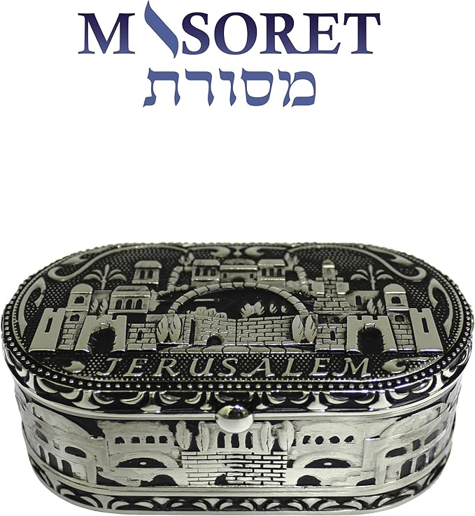 Jewish Shabbat Travel Candle Holders - Jerusalem Candlesticks, Nickel Travel Size Candlesticks in A Box with Cover 1.6 * 3.5 inch - Jerusalem