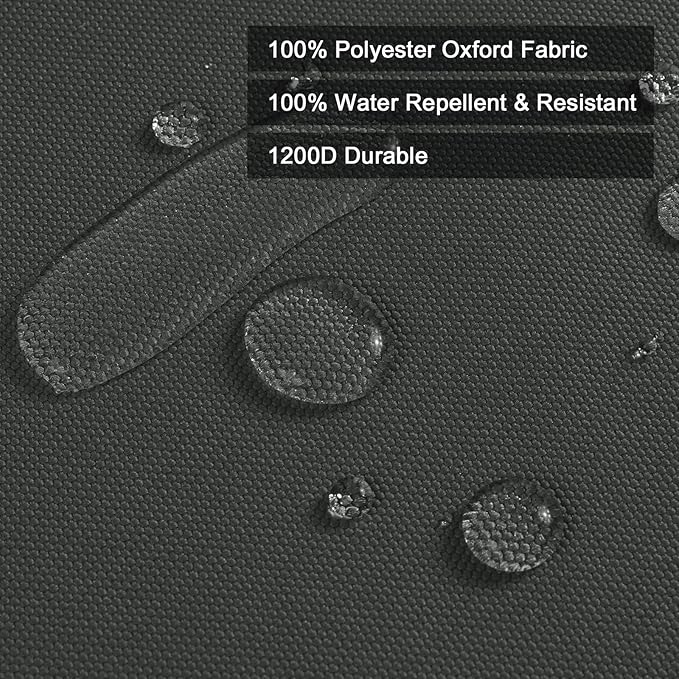 Thickened Waterproof Canvas Fabric by The Yard 1200D 58" W Outdoor Upholstery Material Heavy Duty Fabric Water Resistant Sewing Material for Chair Patio Cushion Purse Bag 12 Yard Grey