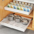 COVAODQ 1 Pack Pull Out Cabinet Organizer Extendable Sliding Slide Out Pantry Shelves Storage No Punch for Kitchen Base Cabinet Organization, Pantry, Bathroom Adjustable Width 12.4" to 20.4"
