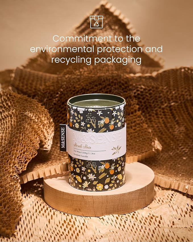 M&SENSE Spring Candle 11.3 oz, Neroli Noir Scented Candle, Non-Toxin Soy Wax for Home Scented, Floral Candles Gift for Her, Up to 70 Hours Burning Long-Lasting Fragrance