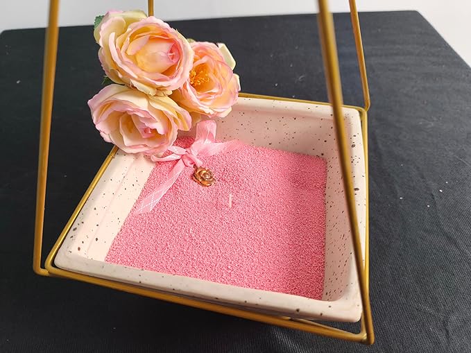 DRMAISON Pearled Candle Wax Sand DIY Kit - 17.6 oz, Flamingo Pink, Non-Toxic&Smoke-Free, Refillable with 30 Wicks, Long-Lasting Flame, Highly Customizable for Wedding, Party&Holiday Decor