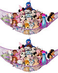 Lilly's Love Stuffed Animal Hammock | Corner Hanging Organizer, Toy Storage, Stuffed Animal Storage Net | Made from Quality Fishing Net, Holds 12lbs | 67"x47"x47" (Purple, 2 Pack)