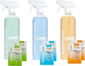 DAZZ Whole House Starter Kit (3 Reusable Spray Bottles, 6 Refills) Natural All Purpose Cleaner, Glass and Window Cleaner, and Bathroom Cleaner - Eco Friendly, Non Toxic