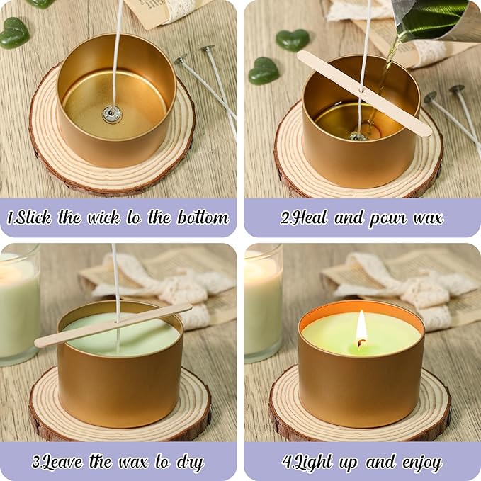 SUPMIND Candle Making Kit for Adults - Candle Making Supplies for Candle Making Starter Kits with Soy Wax, Big 7oz Jars & Tins, 7 Pleasant Scents, Color Dyes & More - Perfect for Home Decorations