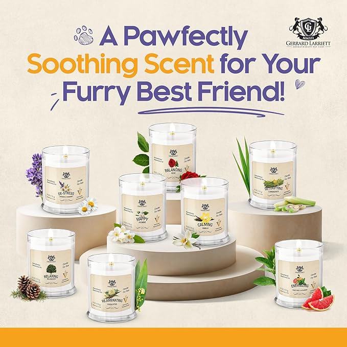 Pet Odor Eliminator Candle Balancing Rose Scented Candle, Calming Candles Aromatherapy for Home Decor, Soy Wax Pet Candles Odor Eliminator for Animal Lover, Aromatherapy by Gerrard Larriett