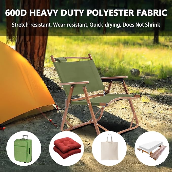 Waterproof Canvas Fabric by The Yard 58inch 600D Upholstery Material Polyester Fabric Outdoor Water Resistant Fabric for Sewing Chair Patio Cushion Purse Bag Interior, 8 Yard Olive Green