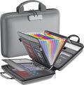 Fireproof File Organizer with Lock, Hard Case Fireproof Document Box with 13 Colorful Pockets Accordion File Folder, Important Document Organizer for Letter A4 Files Laptop Passports (Grey)
