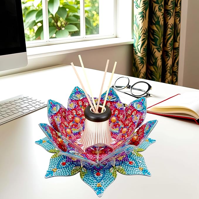 5D DIY Diamond Art Painting PVC Flower Candle Holders Tealight/Tea Light/Votive Candle Holder, for Table Centerpiece Home Décor Party Wedding Dinning-Flower01