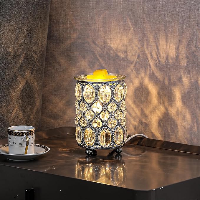 Leyoue Wax Warmer Wrought Iron Crystal Wax Melt Warmer Electric Oil Burner Wax Melt for Gifts & Decor, Home, Office, SPA,Bedroom