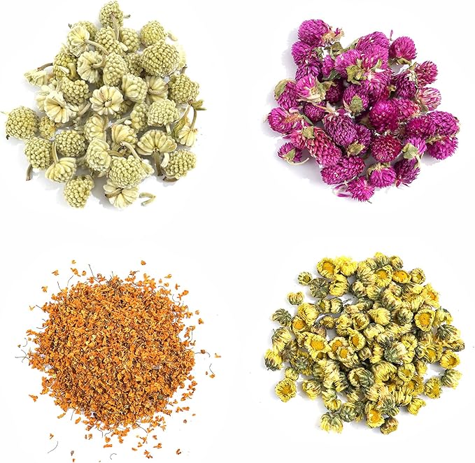 Natural Dried Fruit and Flower Kit for DIY Crafts - 25 Bags, Ideal for Soap Making, Candle Making, Resin Jewelry, Bath Bombs, and Nail Art - Includes Rose Petals, Rosebuds, Lilium, Jasmine, and More