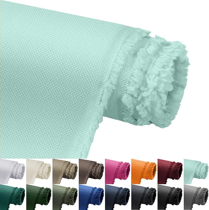 Waterproof Marine Canvas Fabric by The Yard 58" W 600D PVC Backing Water-Resistant Polyester Fabric Upholstery Material for Outdoor Marine Awning Tent Boat Furniture Cover, 10 Yards Pale Turquoise