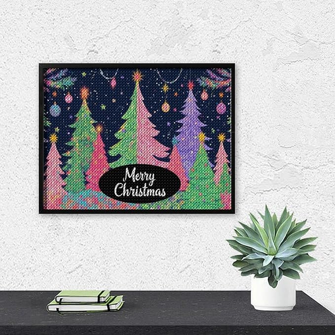 AIVKIEJK Diamond Painting Kits for Adults - Colorful Christmas Tree Painting DIY 5D Full Drill Diamond Dots Paintings with Diamonds Gem Art and Crafts Home Decor 12"x16"