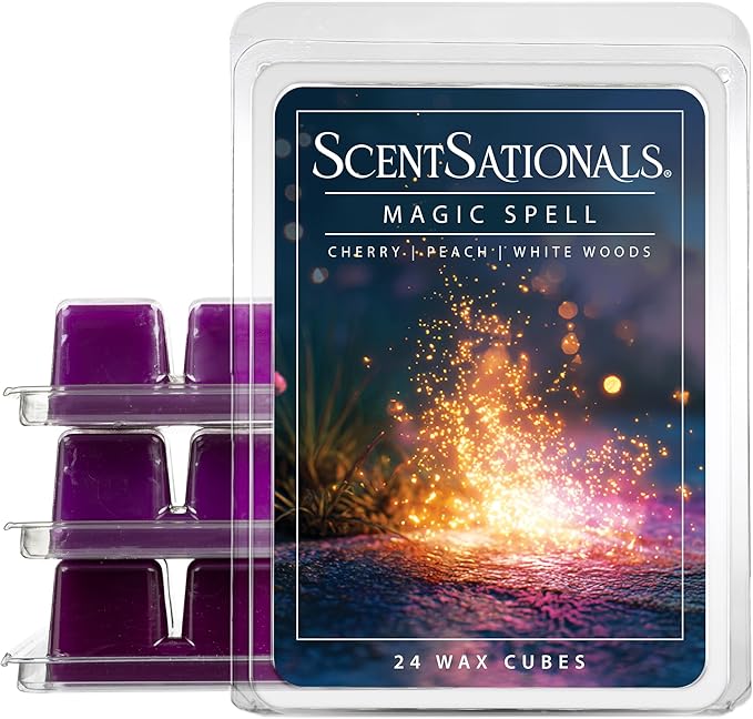 Scentsationals Wax Melts, Wax Cubes Strong Scent - Magic Spell - Long Lasting Scented for Warmer, 10oz (24-Cubes)