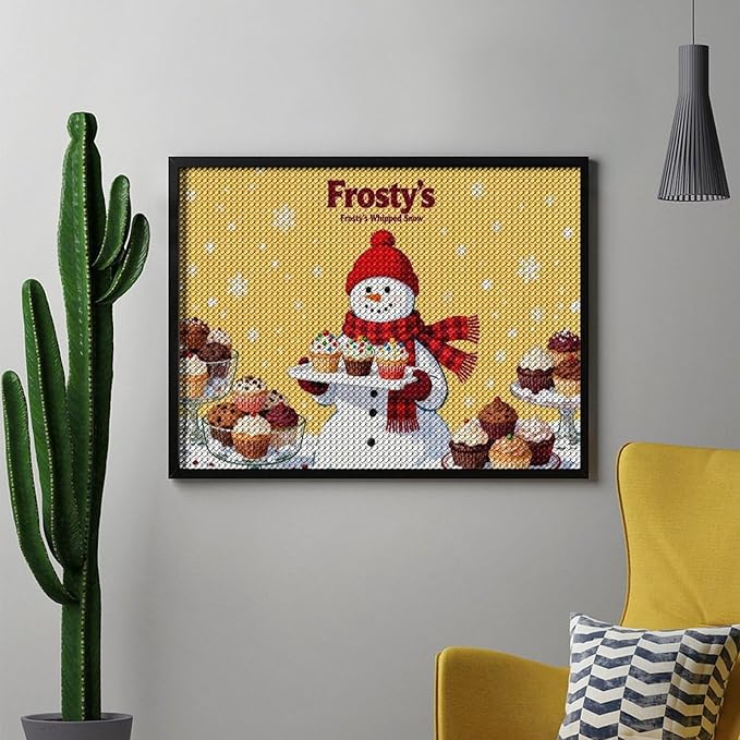 AIVKIEJK Diamond Painting Kits for Adults - Christmas Snowman Painting DIY 5D Full Drill Diamond Dots Paintings with Diamonds Gem Art and Crafts Home Decor 12"x16"