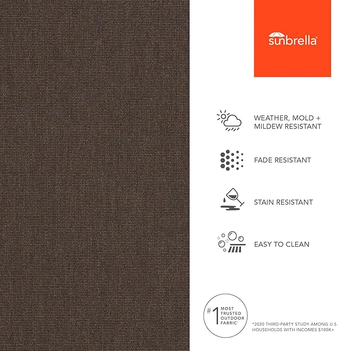 Sunbrella Outdoor Fabric by The Yard | Canvas Java | Official Sunbrella Seller | Indoor or Outdoor Upholstery Fabric for Chairs, Cushions, Drapery, Pillows, Furniture