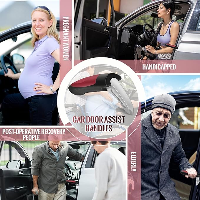 Car Door Handle for Elderly Car Handle Assist Support, Portable Auto Grab Handles for Handicap Seniors