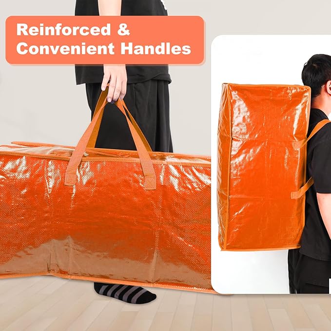 Multi Colors Moving Bags - 8 Pack Extra Large Heavy Duty Storage Bags With Zipper & Reinforce Handles | 29x14x13 Inch Moving Tote Bags Bulk For Clothing, Shoes, Travel