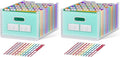 ThinkTex 26 Pockets Accordion File Organizer, Upright & Open Top, A-Z Colorful Tabs, Larger Capacity Expanding File Folder, Letter/A4 Size for School, Home and Office - Green (Pack of 2)