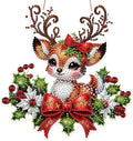 MOGTAA Christmas Diamond Art Hanging Kits for Adults Kids, Christmas Deer Diamond Art Suncatchers, 5D Special Shape Animal Diamond Painting Window Pendant Kit for Home Garden Wall Decor