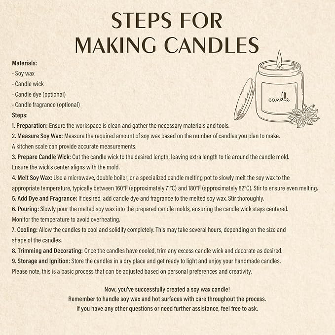 Soy Wax, Waxcanpy Natural Candle Wax, Organic Soy Wax for Candle Making from Farm, No Additives, Harmless and Pure (2lb)