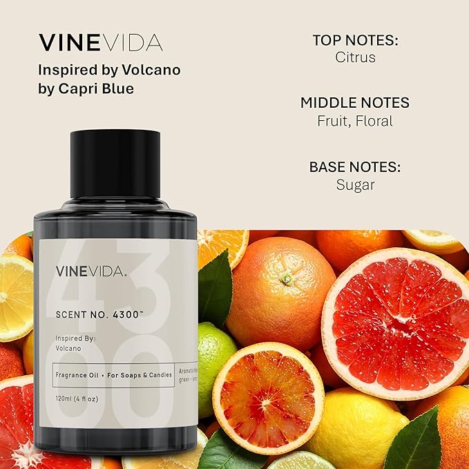 VINEVIDA [10mL] Volcano Fragrance Oil for Candle Making - Natural Candle Oil Scents - Soap Making Essential Oil - Made in USA