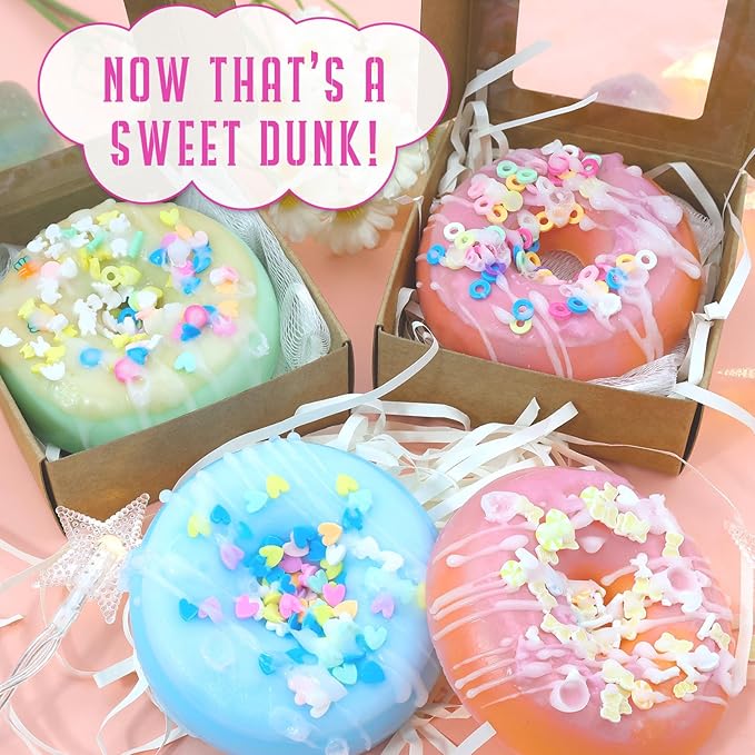 WhizToys Soap Making Kits for Kids and Adults,Kit para Hacer Jabones,Silicone Donut Molds,DIY Craft Supplies,Perfect Birthday Holiday Gifts for Girls 8-12,Fun,Easy,Creative