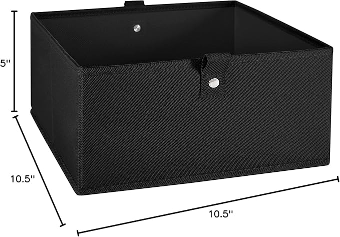 RiverRidge Kids 2pc 10.5in. W x 5in. H Folding Storage Bin Set - Black